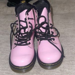 Dr. Marten pink combat boot.